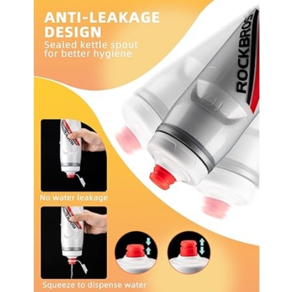 Bicycle Water Bottle 21oz for 5hrs Insulation Squeeze with Leakproof - Picture 4 of 8